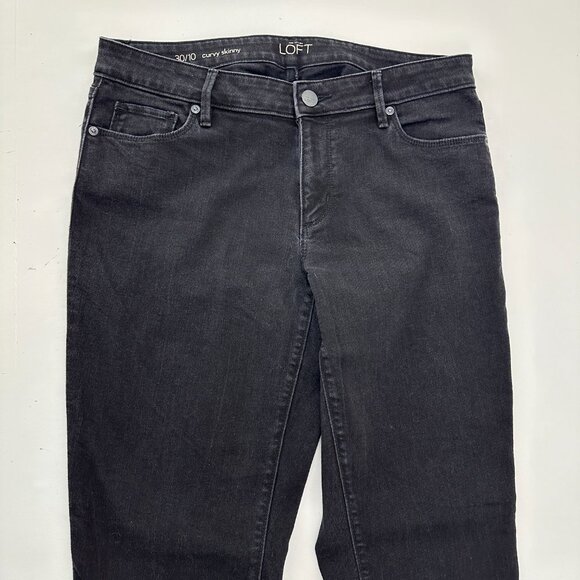 Loft Curvy Skinny Women's size 10 Black Denim jeans - Picture 2 of 5
